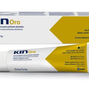 KIN Oro – Crema fijadora extra fuerte para prótesis dentales